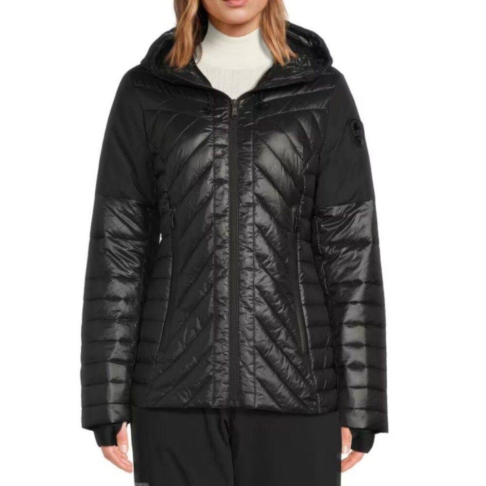 Pajar Esmay Quilted Hooded Puffer Jacket Black Size M Medium NWT
